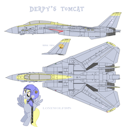 Size: 1800x1878 | Tagged: safe, artist:lonewolf3878, derpy hooves, pegasus, pony, g4, aircraft, f-14 tomcat, female, jet, jet fighter, mare, plane, ponified, warplane