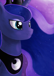 Size: 1340x1895 | Tagged: safe, artist:fladdrarblyg, princess luna, g4, female, solo