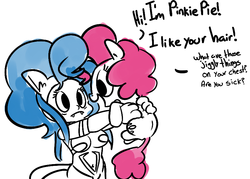 Size: 858x613 | Tagged: safe, artist:rustydooks, pinkie pie, g4, crossover, darkstalkers, felicia