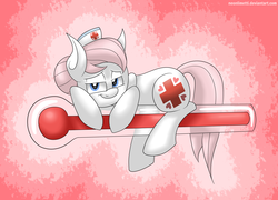 Size: 3200x2300 | Tagged: safe, artist:neoncel, nurse redheart, pony, g4, female, high res, solo, thermometer