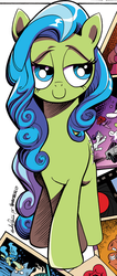 Size: 416x980 | Tagged: safe, artist:andy price, idw, official comic, tealove, earth pony, pony, friendship is magic #10, g4, zen and the art of gazebo repair, spoiler:comic, female, lidded eyes, mare, solo focus