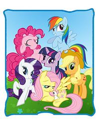 Size: 451x566 | Tagged: safe, applejack, fluttershy, pinkie pie, rainbow dash, rarity, twilight sparkle, g4, blanket, error, mane six, merchandise, wat