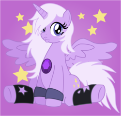 Size: 1149x1094 | Tagged: safe, artist:itoruna-the-platypus, alicorn, gem (race), gem pony, pony, amethyst, amethyst (steven universe), cute, female, gem, hilarious in hindsight, lips, mare, ponified, purple, quartz, show accurate, solo, steven universe