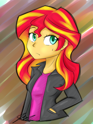 Size: 840x1120 | Tagged: safe, artist:jovalic, sunset shimmer, equestria girls, g4, female, solo