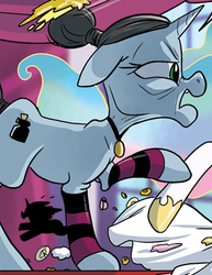 Size: 325x421 | Tagged: safe, idw, princess celestia, professor inkwell, g4, spoiler:comic