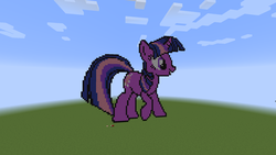 Size: 1920x1080 | Tagged: safe, twilight sparkle, g4, minecraft, minecraft pixel art, pixel art