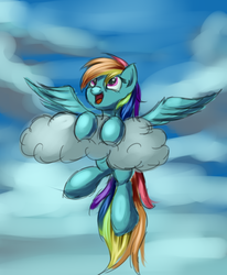 Size: 4200x5100 | Tagged: safe, artist:grennadder, rainbow dash, pegasus, pony, g4, absurd resolution, cloud, cloudy, female, sketch, solo