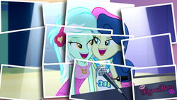 Size: 1280x720 | Tagged: safe, edit, edited screencap, screencap, bon bon, lyra heartstrings, sweetie drops, equestria girls, g4, my little pony equestria girls: rainbow rocks, female, lesbian, ship:lyrabon, shipping, wallpaper