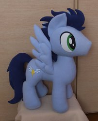 Size: 804x994 | Tagged: artist needed, safe, soarin', g4, irl, old cutie mark, photo, plushie, solo, wonderbolts