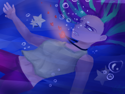 Size: 1024x768 | Tagged: safe, artist:cupofconfetti, aria blaze, equestria girls, g4, female, sinking, solo, underwater