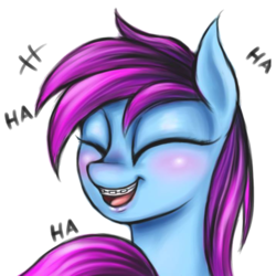 Size: 720x720 | Tagged: safe, artist:coke-brother, oc, oc only, oc:anglena, pony, laughing, simple background, solo, transparent background