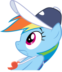 Size: 6039x7067 | Tagged: safe, artist:lazypixel, rainbow dash, g4, absurd resolution, baseball cap, female, hat, nope, simple background, solo, transparent background, vector, whistle, whistle necklace