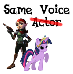 Size: 643x650 | Tagged: safe, artist:slb94, twilight sparkle, g4, english, exploitable meme, meme, ratchet and clank, same voice actor, talwyn apogee, tara strong, tiara