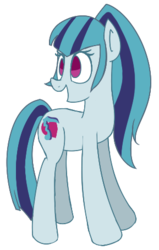 Size: 289x455 | Tagged: safe, artist:paperkoalas, sonata dusk, earth pony, pony, equestria girls, g4, my little pony equestria girls: rainbow rocks, earth pony sonata dusk, equestria girls ponified, female, mare, no catchlights, no pupils, open mouth, open smile, ponified, simple background, smiling, solo, standing, transparent background, turned head