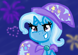 Size: 648x459 | Tagged: safe, artist:apple-jazzy, trixie, pony, unicorn, g4, female, grin, mare, smiling, solo