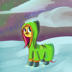 Size: 1280x1280 | Tagged: safe, artist:squiby-327, posey, ask posey, g1, ask, boots, clothes, female, snow, snowfall, solo, tumblr