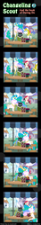 Size: 600x3263 | Tagged: safe, artist:vavacung, octavia melody, princess celestia, roseluck, changeling, comic:changeling-scout, g4, book, comic, pointy ponies, reading, royal guard