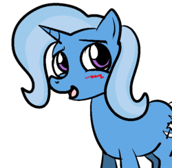 Size: 582x566 | Tagged: safe, artist:jackleapp, trixie, pony, unicorn, g4, blushing, female, mare, reaction image, simple background, solo, transparent background