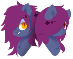 Size: 500x406 | Tagged: safe, artist:snow angel, oc, oc only, oc:ica, bat pony, pony, dual persona, duality, simple background, solo, transparent background