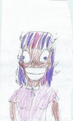 Size: 697x1145 | Tagged: safe, artist:bulbaderp, twilight sparkle, human, g4, female, humanized, insanity, quality, solo, traditional art, twilight snapple