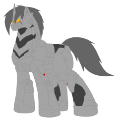Size: 2209x2339 | Tagged: safe, artist:pyrus-leonidas, android, pony, fanfic:the bridge, godzilla (series), high res, kiryu, kiryu (godzilla series), mechagodzilla, ponified, solo