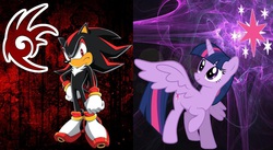 Size: 1363x745 | Tagged: safe, twilight sparkle, alicorn, pony, g4, copy and paste, crossover, cutie mark, female, male, mare, shadow the hedgehog, sonic the hedgehog, sonic the hedgehog (series), twilight sparkle (alicorn)