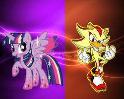 Size: 1280x1024 | Tagged: safe, twilight sparkle, alicorn, pony, g4, copy and paste, crossover, female, male, mare, rainbow power, rainbow power-ified, shadow the hedgehog, sonic the hedgehog, sonic the hedgehog (series), super shadow, twilight sparkle (alicorn)