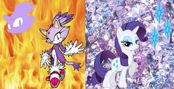 Size: 1722x882 | Tagged: safe, rarity, g4, blaze the cat, copy and paste, crossover, cutie mark, sonic the hedgehog (series)