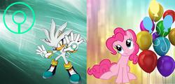 Size: 1583x760 | Tagged: safe, pinkie pie, g4, copy and paste, crossover, cutie mark, male, request, silver the hedgehog, sonic the hedgehog, sonic the hedgehog (series)