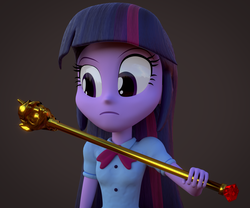 Size: 1920x1600 | Tagged: safe, artist:3d thread, artist:creatorofpony, twilight sparkle, equestria girls, g4, 3d, 3d model, blender, clothes, female, shirt, solo, twilight scepter, twilight sparkle (alicorn)