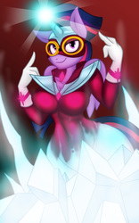 Size: 958x1536 | Tagged: safe, artist:lil miss jay, twilight sparkle, anthro, full service playing cards, g4, power ponies (episode), backer bonus card, breasts, busty twilight sparkle, female, ice, masked matter-horn costume, power ponies, solo, twilight sparkle (alicorn)