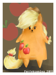 Size: 1500x2000 | Tagged: safe, artist:perfexsoniya, applejack, earth pony, pony, g4, female, solo, wat