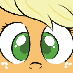 Size: 1024x1024 | Tagged: safe, artist:tokipeach, applejack, earth pony, pony, g4, bust, close-up, colored pupils, cute, face, female, jackabetes, portrait, solo