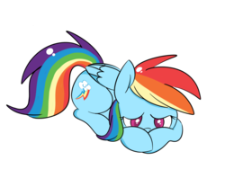 Size: 1024x853 | Tagged: safe, artist:tokipeach, rainbow dash, pegasus, pony, g4, female, head in hooves, lying down, prone, sad, simple background, solo, transparent background