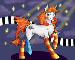 Size: 1280x1024 | Tagged: safe, artist:silverlude, oc, oc only, oc:dotsy socks, clothes, clown, costume, socks, striped socks