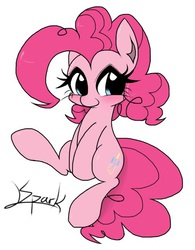 Size: 503x644 | Tagged: safe, artist:lemonspark, pinkie pie, earth pony, pony, g4, cute, diapinkes, female, mare, pixiv, simple background, solo, white background