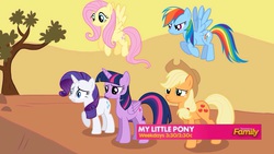 Size: 2048x1152 | Tagged: safe, screencap, applejack, fluttershy, rainbow dash, rarity, twilight sparkle, alicorn, pony, g4, fake, fake screencap, female, i can't believe it's not hasbro studios, mare, twilight sparkle (alicorn)