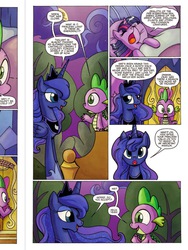 Size: 720x960 | Tagged: safe, idw, princess luna, spike, twilight sparkle, alicorn, pony, friends forever #14, g4, my little pony: friends forever, spoiler:comic, female, mare, preview, twilight sparkle (alicorn), twilight's castle