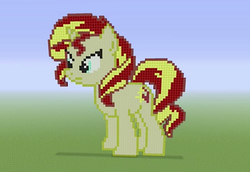 Size: 1280x881 | Tagged: safe, sunset shimmer, pony, unicorn, g4, minecraft, minecraft pixel art, pixel art