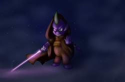 Size: 1280x835 | Tagged: safe, artist:jorobro, spike, daily life of spike, g4, crossover, jedi, lightsaber, star wars