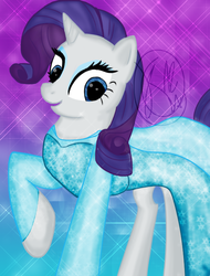 Size: 594x782 | Tagged: safe, artist:karu12, rarity, g4, clothes, dress, elsa, frozen (movie), queen elsarity, solo