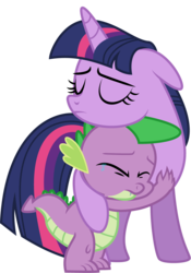 Size: 842x1200 | Tagged: safe, artist:masem, spike, twilight sparkle, alicorn, pony, castle sweet castle, g4, crying, female, hug, mama twilight, mare, simple background, transparent background, twilight sparkle (alicorn), vector