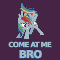 Size: 550x550 | Tagged: safe, rainbow dash, g4, clothes, come at me bro, female, merchandise, redbubble, shirt, solo, sticker, text