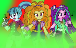 Size: 1024x651 | Tagged: safe, artist:karmenliinak231, adagio dazzle, aria blaze, sonata dusk, equestria girls, g4, singing, the dazzlings