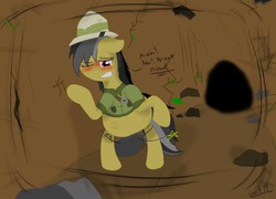 Size: 1280x924 | Tagged: safe, artist:theimmortalwolf, daring do, g4, belly, belly button, blushing, contractions, female, kicking, labor, pregnant, solo