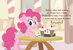 Size: 950x650 | Tagged: safe, artist:dm29, pinkie pie, earth pony, pony, g4, cake, cupcake, female, milkshake, solo, valentine, valentine's day