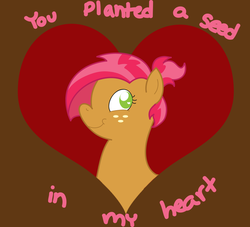 Size: 956x869 | Tagged: safe, artist:schwarzekatze4, babs seed, pony, g4, adorababs, cute, female, solo, valentine's day