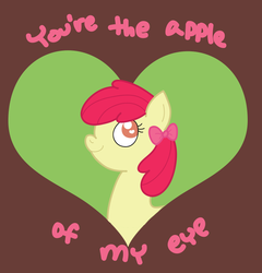 Size: 765x796 | Tagged: safe, artist:schwarzekatze4, apple bloom, earth pony, pony, g4, adorabloom, bust, cute, female, filly, foal, heart, heart eyes, smiling, solo, valentine's day, wingding eyes