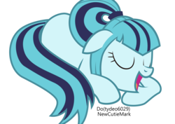 Size: 3508x2480 | Tagged: safe, artist:newcutiemark, sonata dusk, earth pony, pony, g4, behaving like a cat, cute, earth pony sonata dusk, equestria girls ponified, female, high res, open mouth, open smile, ponified, simple background, sleeping, smiling, solo, sonatabetes, transparent background