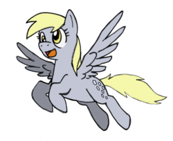 Size: 1800x1471 | Tagged: safe, artist:blayaden, derpy hooves, pegasus, pony, g4, :d, female, flying, mare, simple background, solo, transparent background